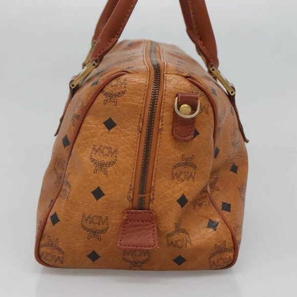 MCM Logogram Vicetos Hand Bag PVC Leather Brown Gold - Picture 4 of 15